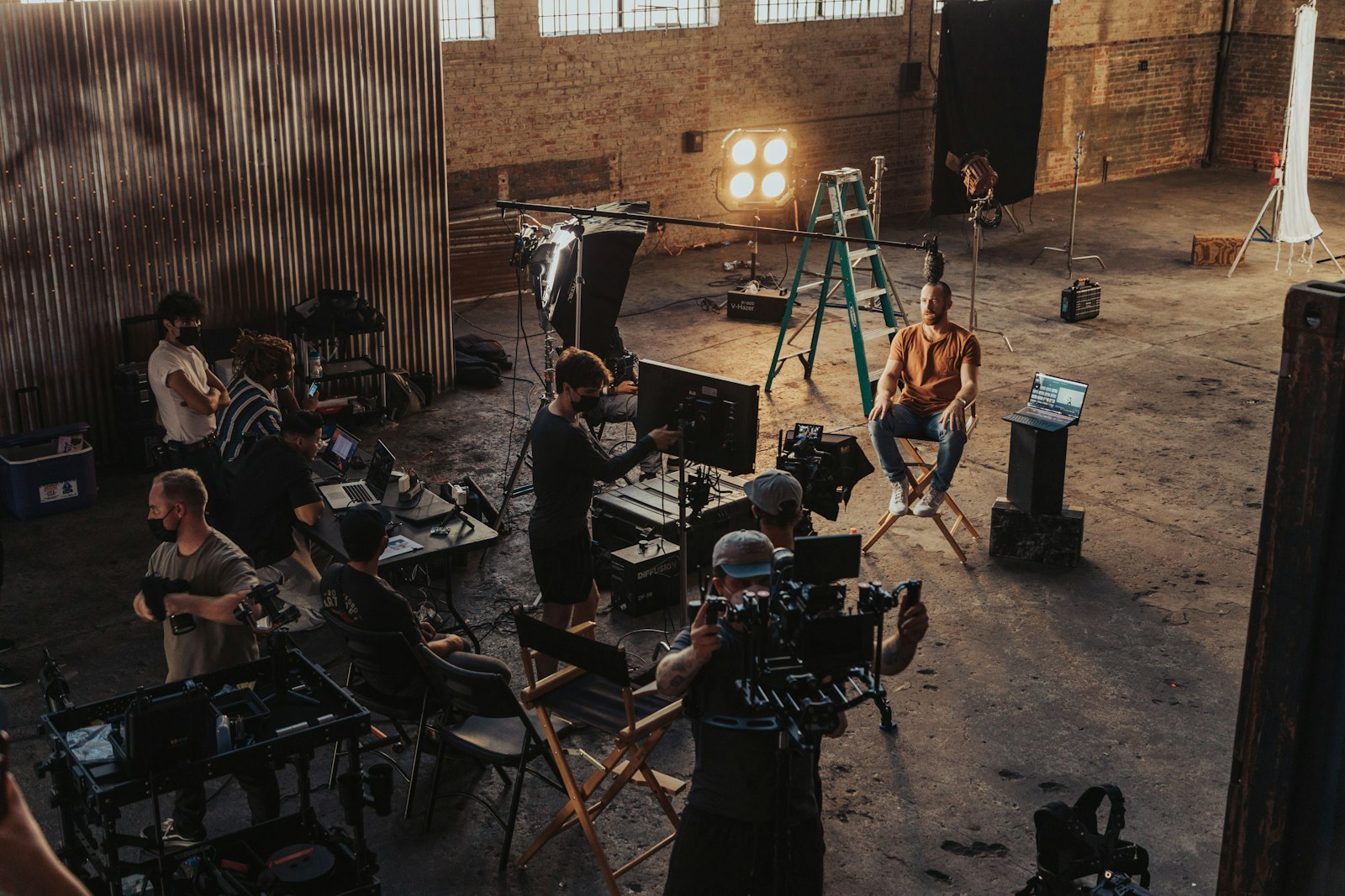 Creator studio with ring light